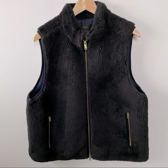J. Crew Jackets & Blazers - J. Crew fuzzy fleece vest Sz XL